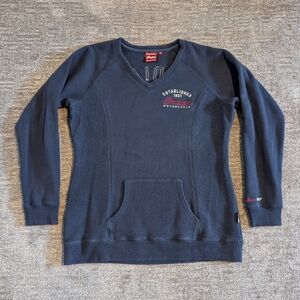Indian Motorcycles Embroidered Terry Pullover V-neck Women's Sweatshirt - XL
